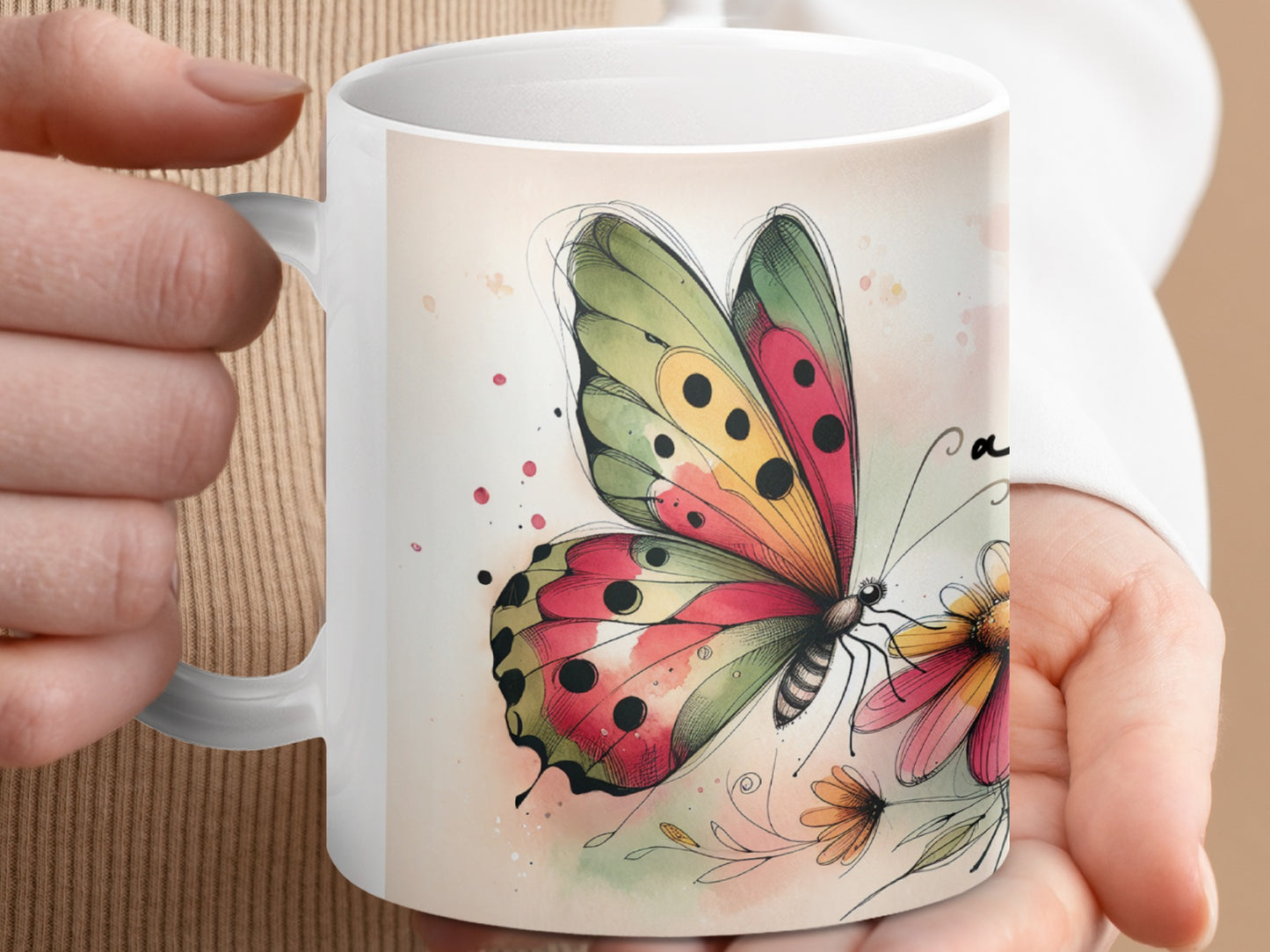 Colorful Butterfly Artistic Floral Sketch Design product type
