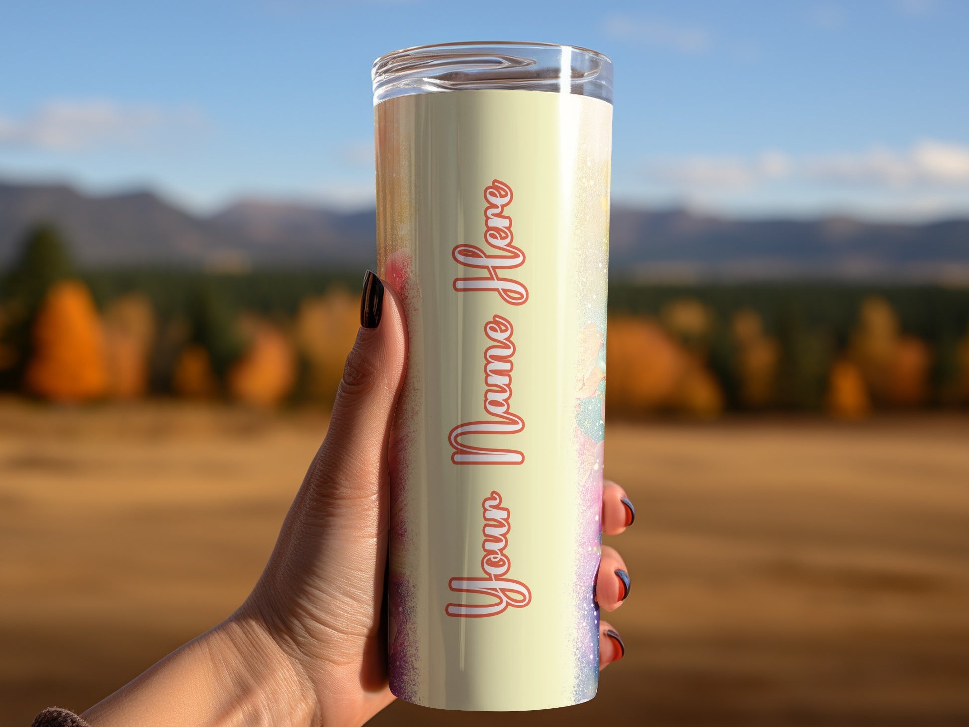 Your Name Here Personalized Tumbler Outdoor Scenic product type
Personalized Tumbler
Custom Name
Name Here Design
Your Name Tumbler
Outdoor Scenic
Autumn Background
Mountain View
Hand Held Tumbler
Drinkware
Custom Gift
Unique Tumbler
Beverage Container
Travel Tumbler
Custom Artwork
Sublimation Tumbler
Fall Colors
Customized Drinkware
Your Name Product
Personalized Gift
Outdoors Lifestyle
