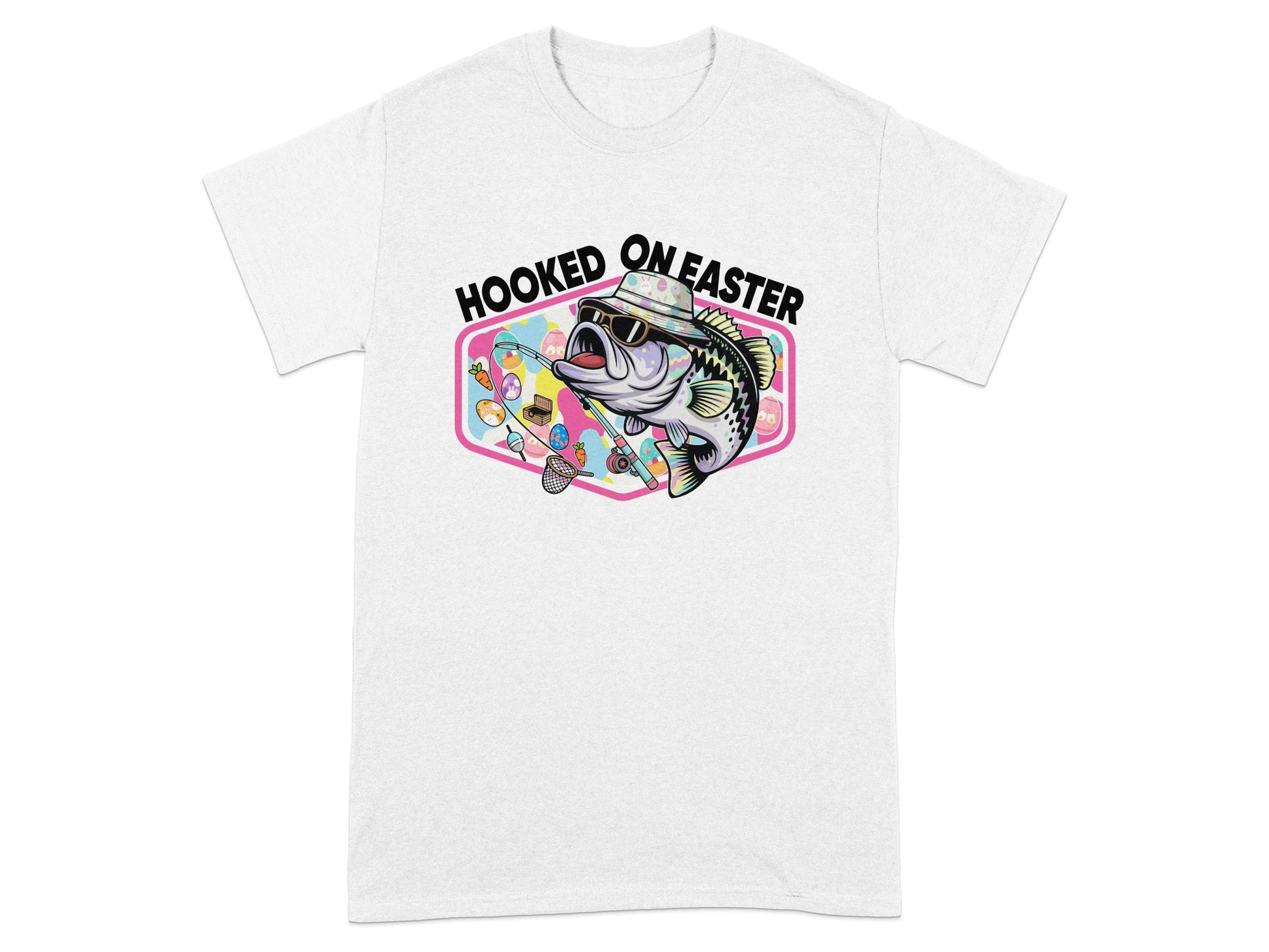 Hooked On Easter Graphic T-Shirt Fun Holiday Apparel