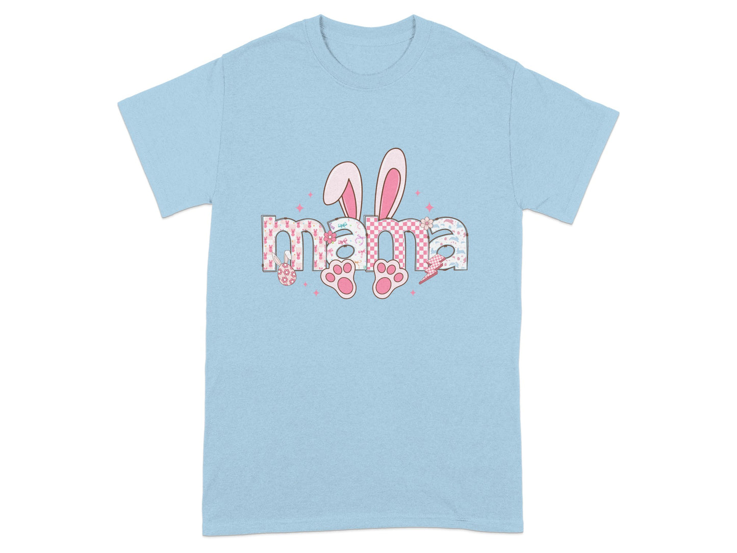 Mama Bunny Footprint Design T-shirt for Moms