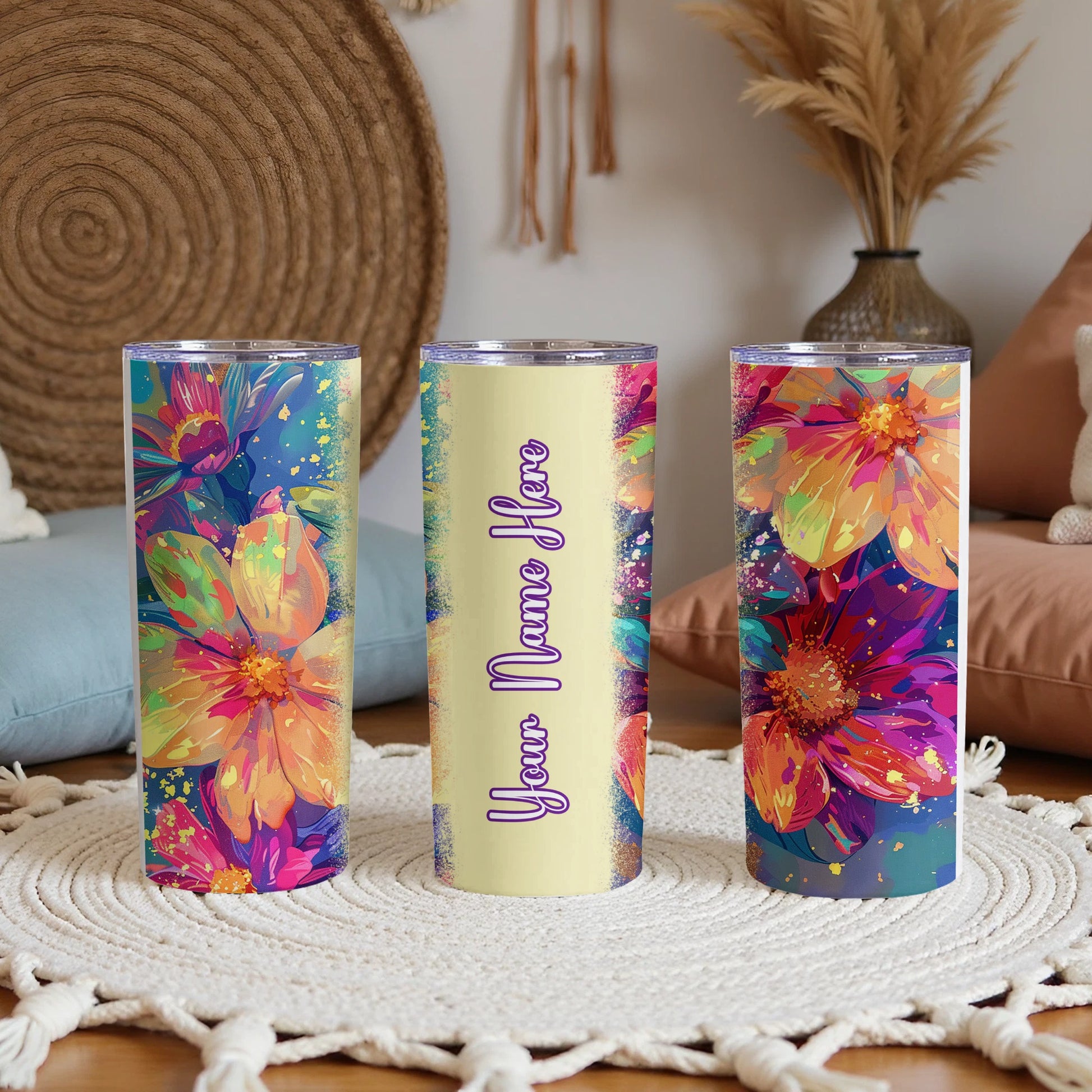 Vibrant Floral Design Personalized Name Tumbler product type
Tumbler
Floral design
Personalized gift
Custom drinkware
Colorful tumbler
Vibrant flowers
Flower pattern
Bright design
Travel tumbler
Insulated cup
Unique present
Artistic print
Paint splatter
Summer vibes
Tropical aesthetic
Drink accessory
Custom text
Name tumbler
Daisy design
Abstract floral