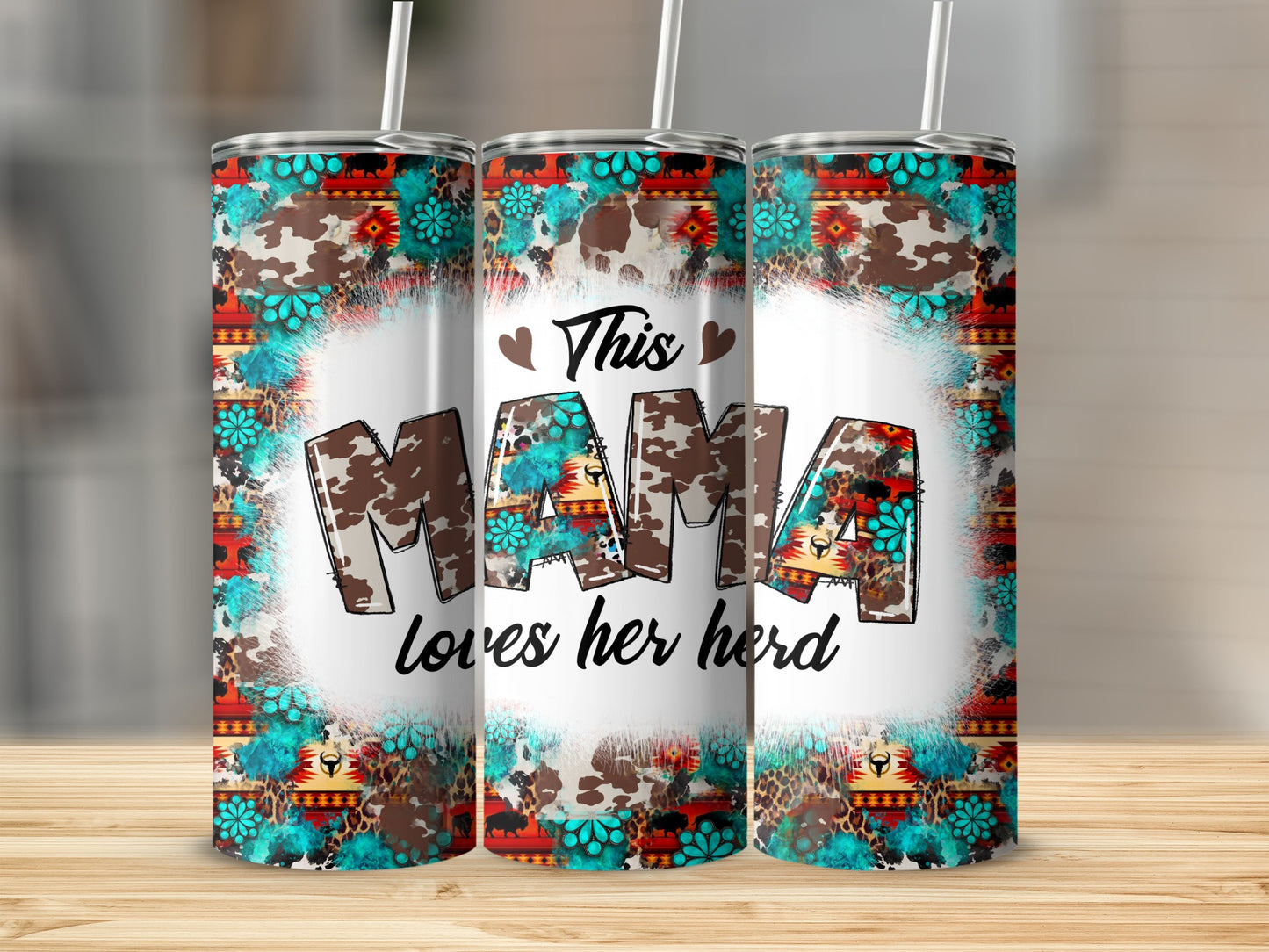This Mama Loves Her Herd Colorful Tumbler