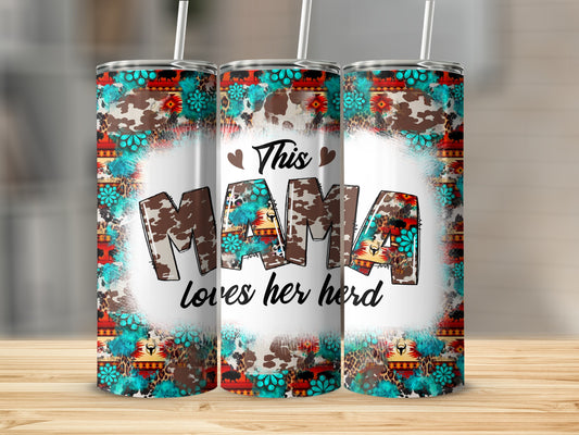 This Mama Loves Her Herd Colorful Tumbler