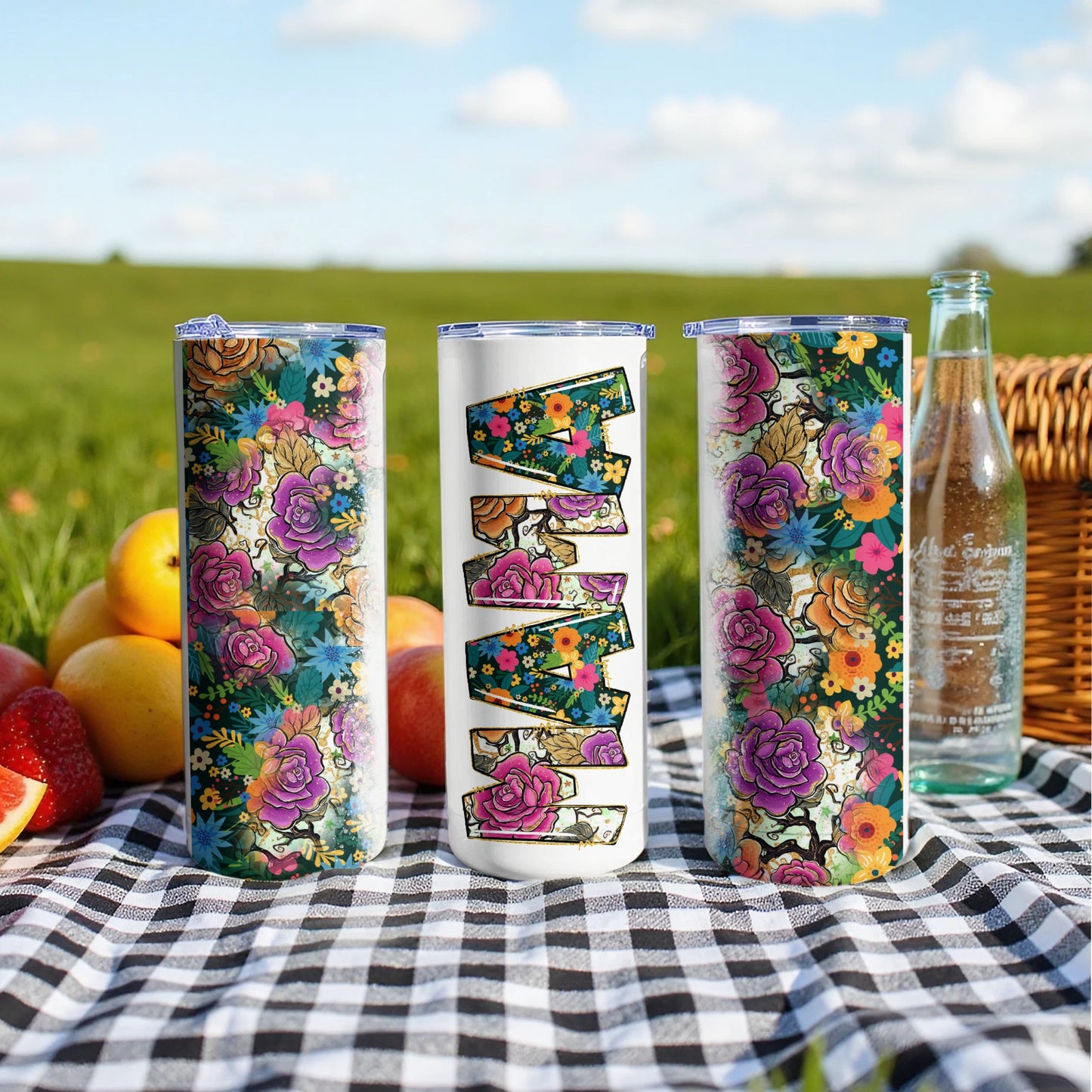 Floral and Inspirational Design Stainless Steel Tumblers