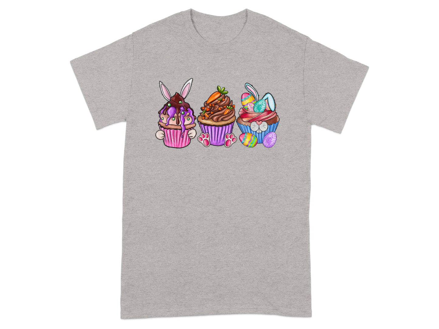 Cute Easter Cupcake Trio Graphic Tee for All Ages