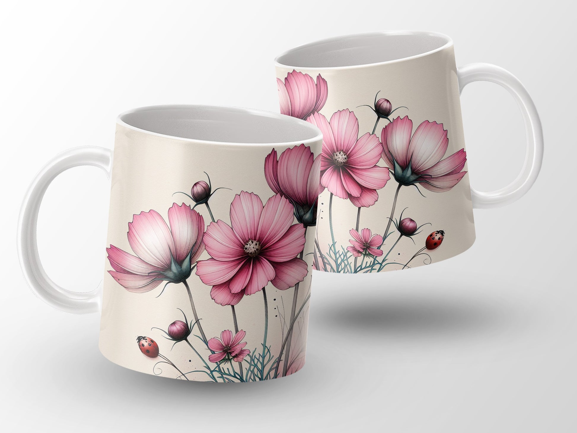 Pink Cosmos Floral Ladybug Design Elegant Mug product type
Mug, Pink Mug, Floral Mug, Cosmos Flower, Ladybug Mug, Botanical Print, Garden Theme, Nature Inspired, Spring Decor, Summer Gift, Coffee Cup, Tea Cup, Drinkware Gift, Home Accent, Kitchen Essential, Unique Design, Cute Mug, Artistic Floral, Delicate Flower, Gift For Her