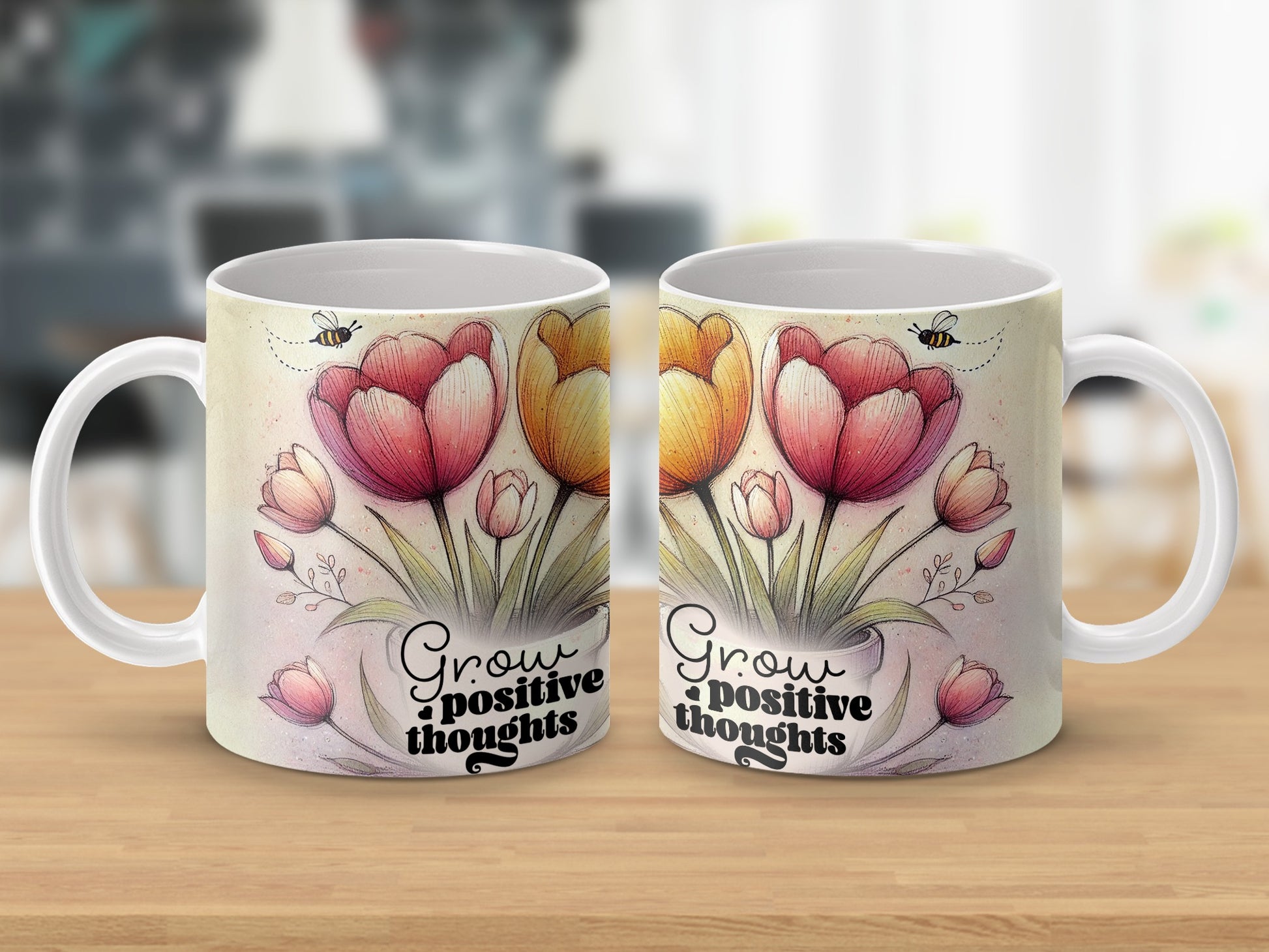 Beautiful Tulip Bee Grow Positive Thoughts Inspiration product type