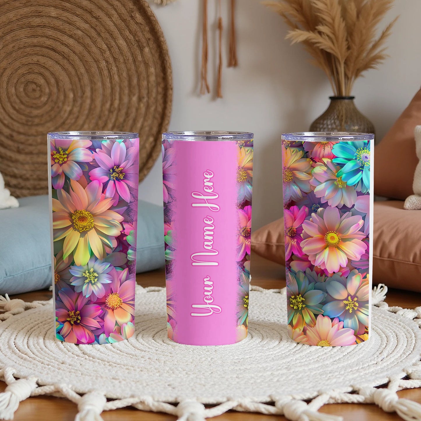 Vibrant Floral Custom Name Tumbler Colorful Flowers product type
Floral
Tumbler
Custom
Personalized
Flower
Vibrant
Colorful
Pink
Gift
Drinkware
Beverage
Travel
Slim
Daisy
Bright
Summer
Spring
Pattern
Design
Name