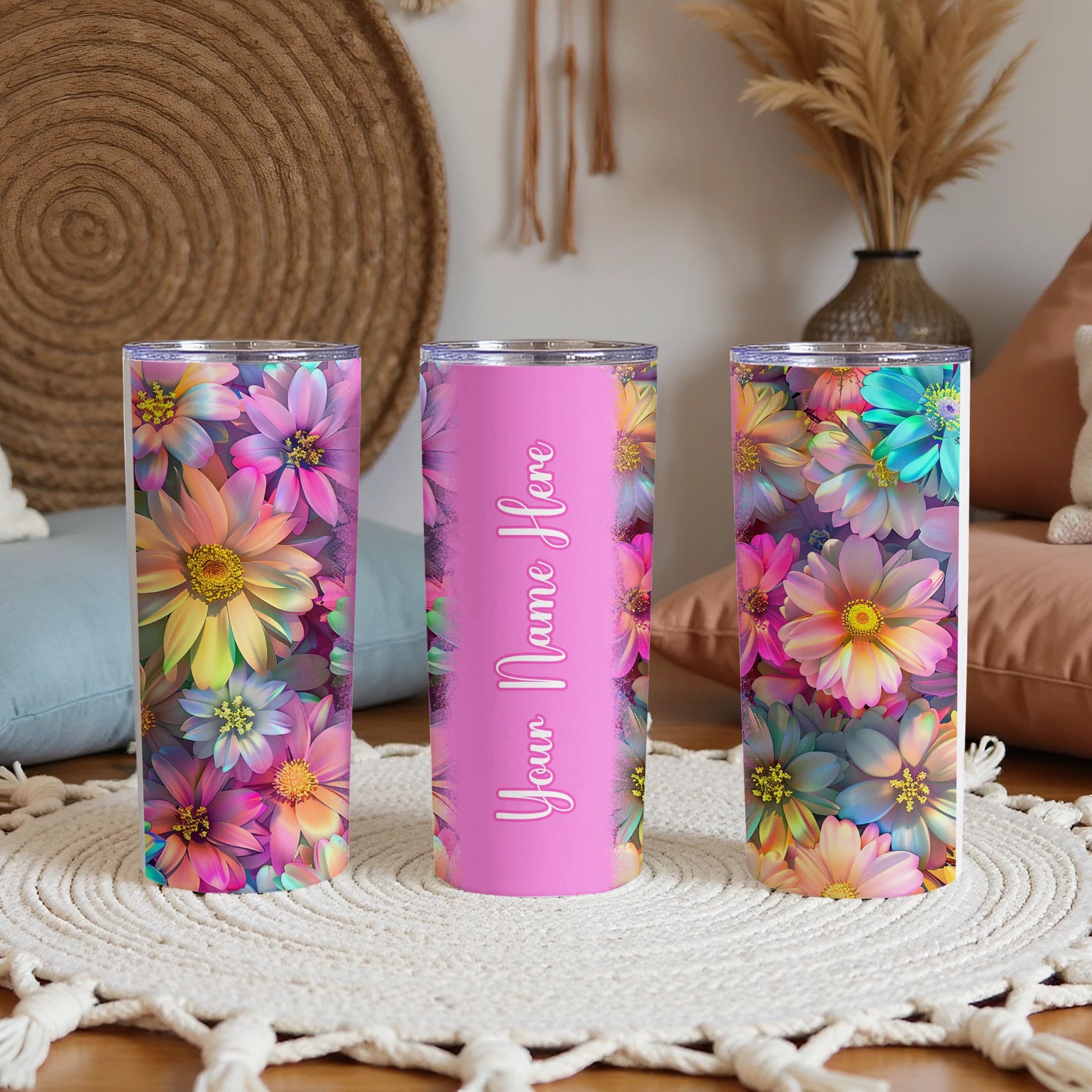 Vibrant Floral Custom Name Tumbler Colorful Flowers product type
Floral
Tumbler
Custom
Personalized
Flower
Vibrant
Colorful
Pink
Gift
Drinkware
Beverage
Travel
Slim
Daisy
Bright
Summer
Spring
Pattern
Design
Name