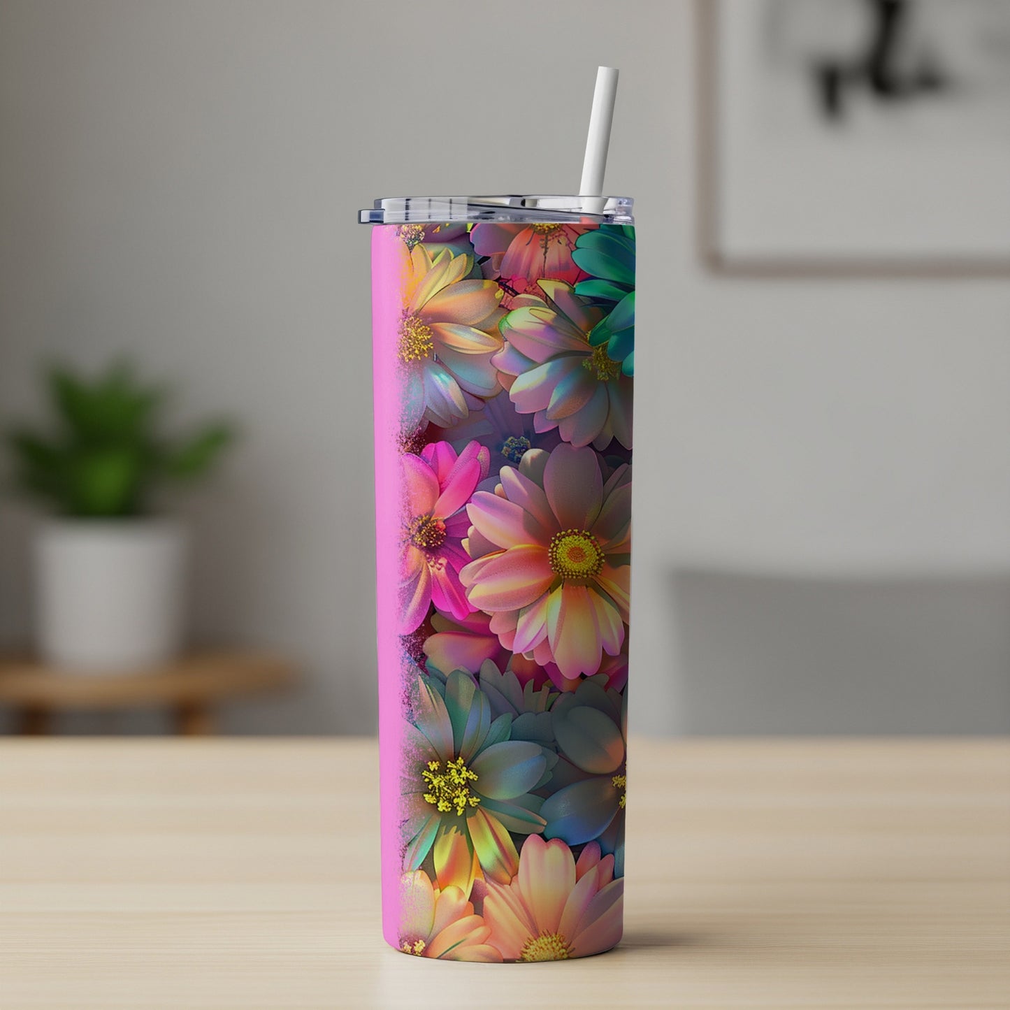 Vibrant Floral Iridescent Bright Multicolor Flower Tumbler product type
Tumbler, Floral, Vibrant, Colorful, Iridescent, Holographic, Flower, Pink, Blue, Yellow, Green, Pattern, Drinkware, Beverage, Portable, Daisy, Bloom, Abstract, Bright, Skinny Tumbler