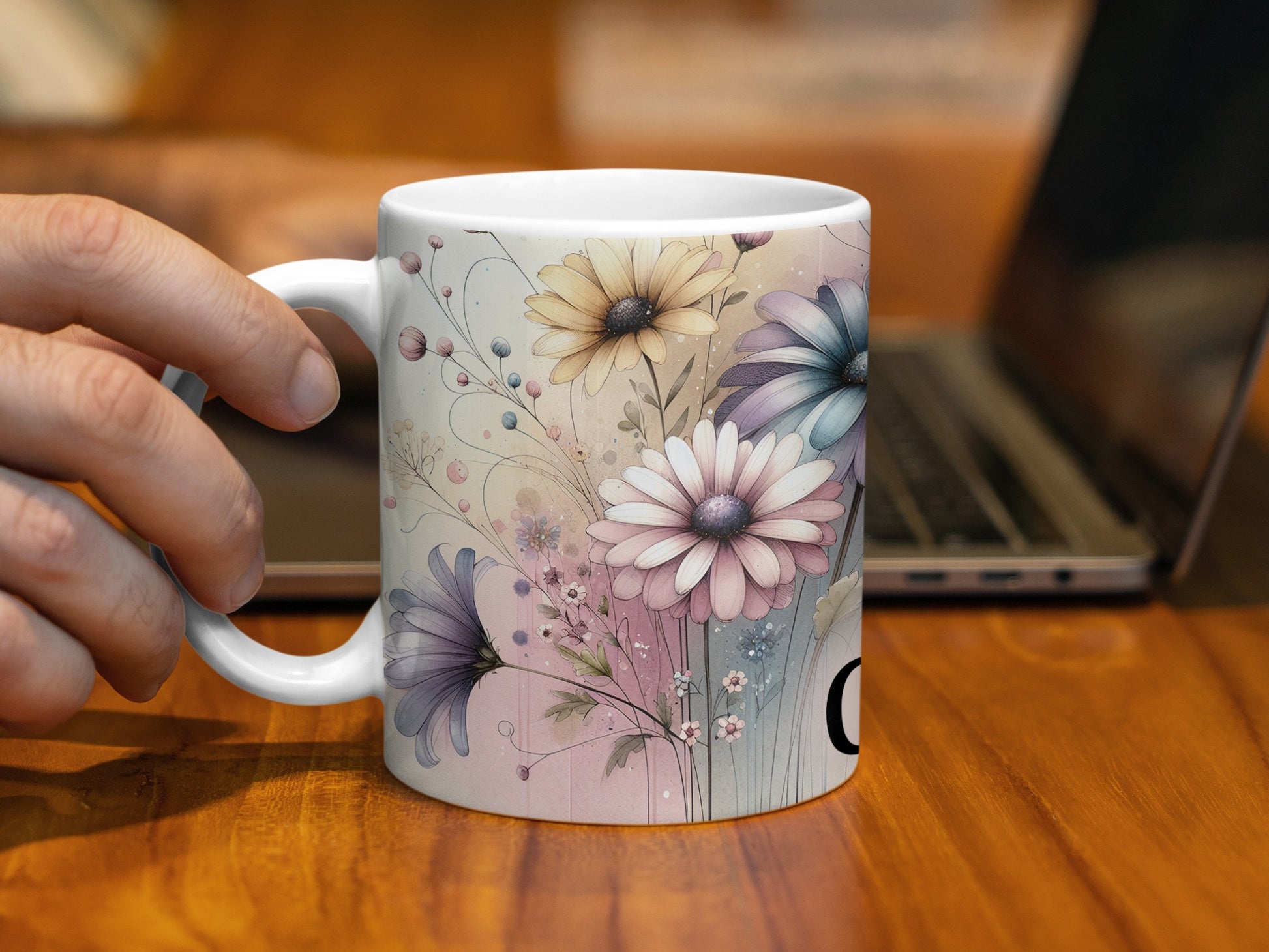 Delicate Floral Daisy Watercolor Mug product type
Mug, Floral mug, Daisy mug, Watercolor floral, Pastel colors, Flower design, Botanical art, Coffee cup, Tea cup, Gift idea, Spring flowers, Home kitchen, Desk accessory, Office mug, Cute mug, Artistic design, Nature theme, Drinkware gift, Unique mug, Beautiful flowers