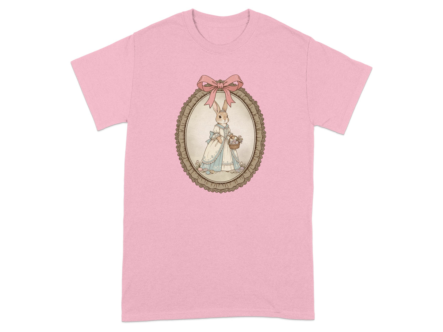 Bunny in Victorian Dress with Pink Bow T-shirt