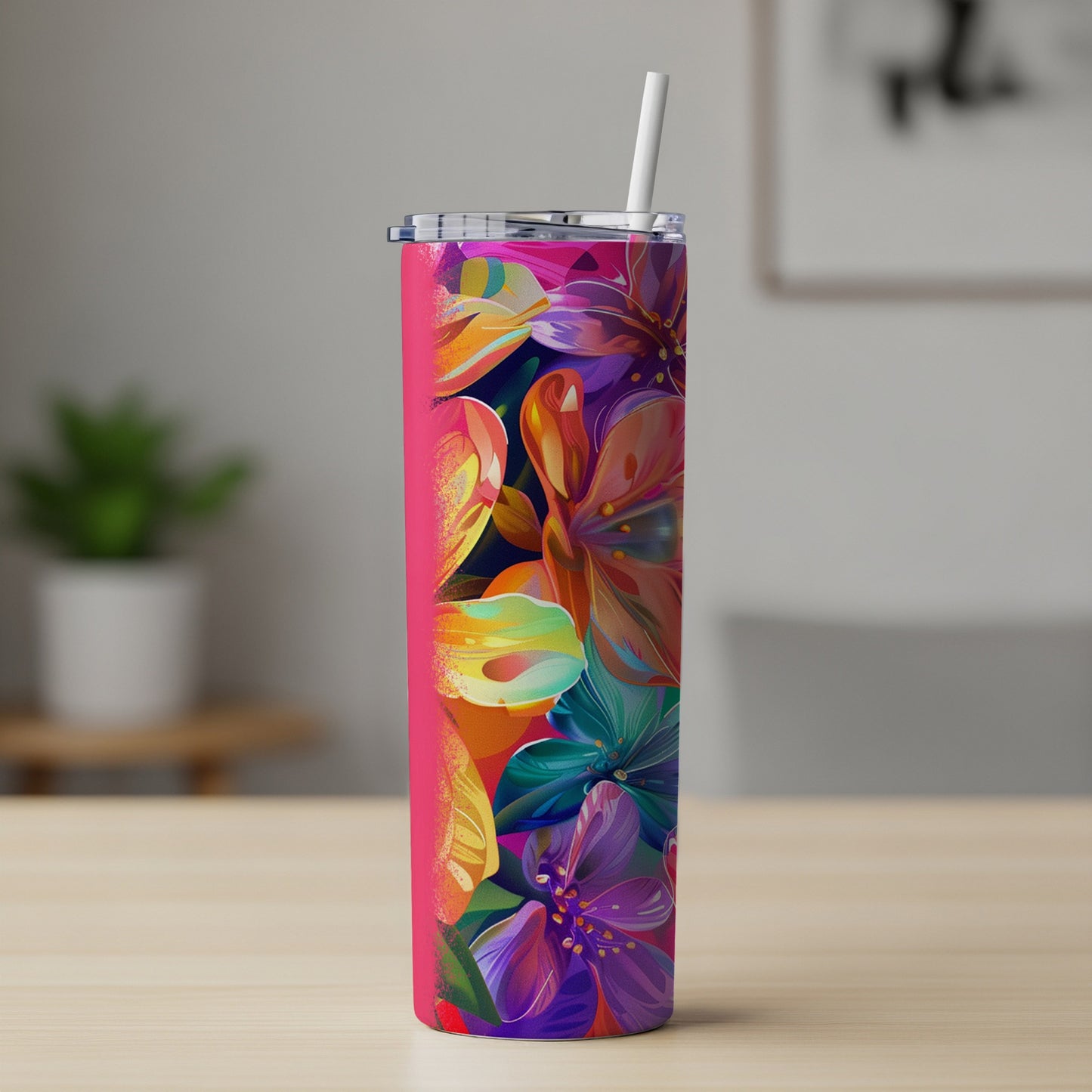 Vibrant Floral Design Bright Tropical Tumbler product type
Tumbler
Floral pattern
Vibrant design
Colorful flowers
Pink base
Tropical aesthetic
Abstract art
Drinkware item
Hot cold beverage
Reusable cup
Summer tumbler
Unique gift
Aesthetic accessory
Bright print
Flower artwork
Travel cup
Insulated tumbler
Stylish drinkware
Patterned tumbler
Modern floral