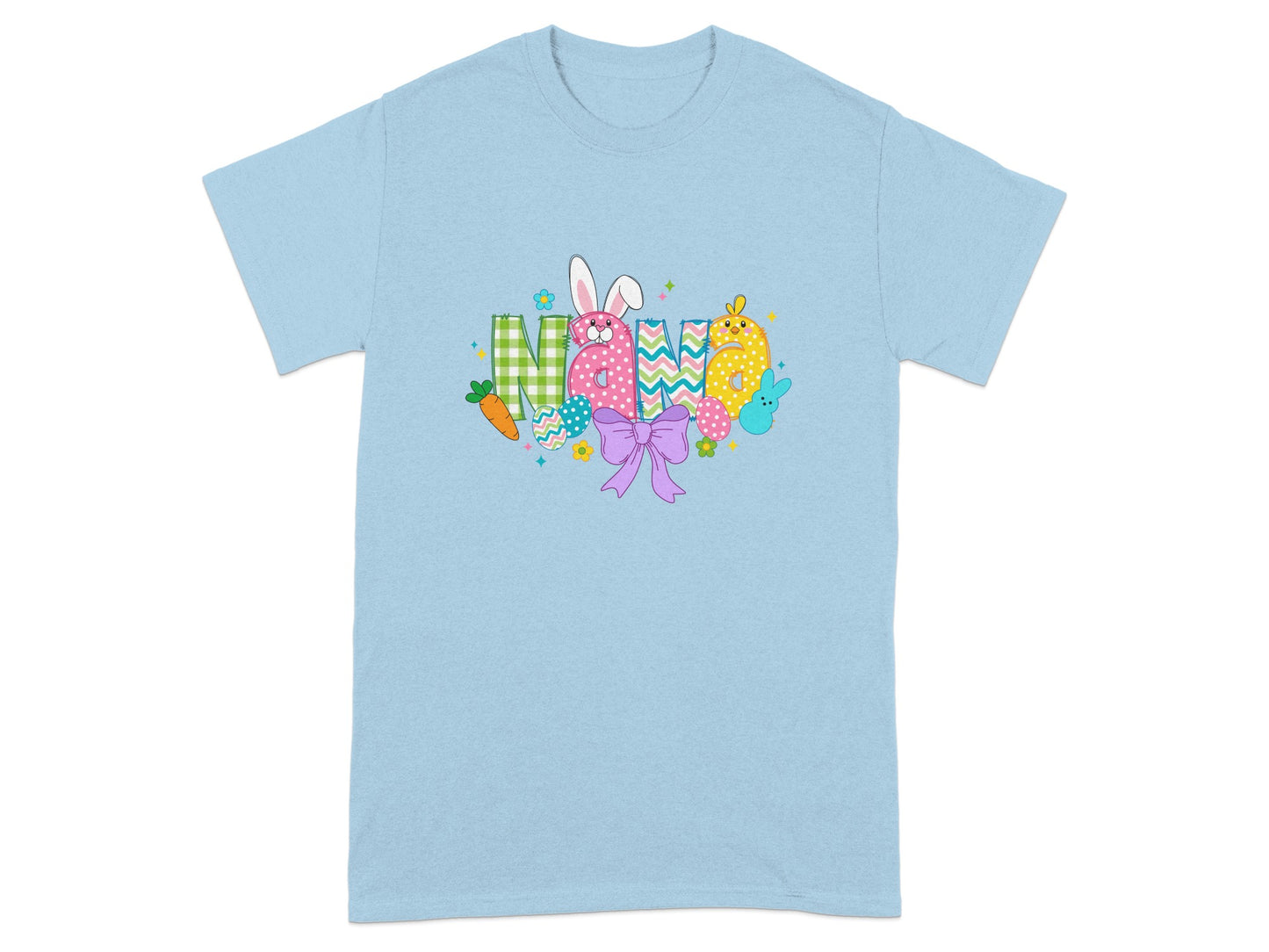 Cute Easter Bunny and Egg Graphic Design T-Shirt