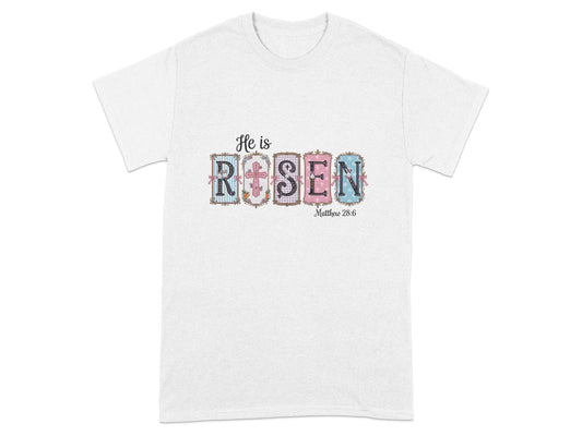 He Is Risen Matthew 28:6 Religious Graphic Shirt