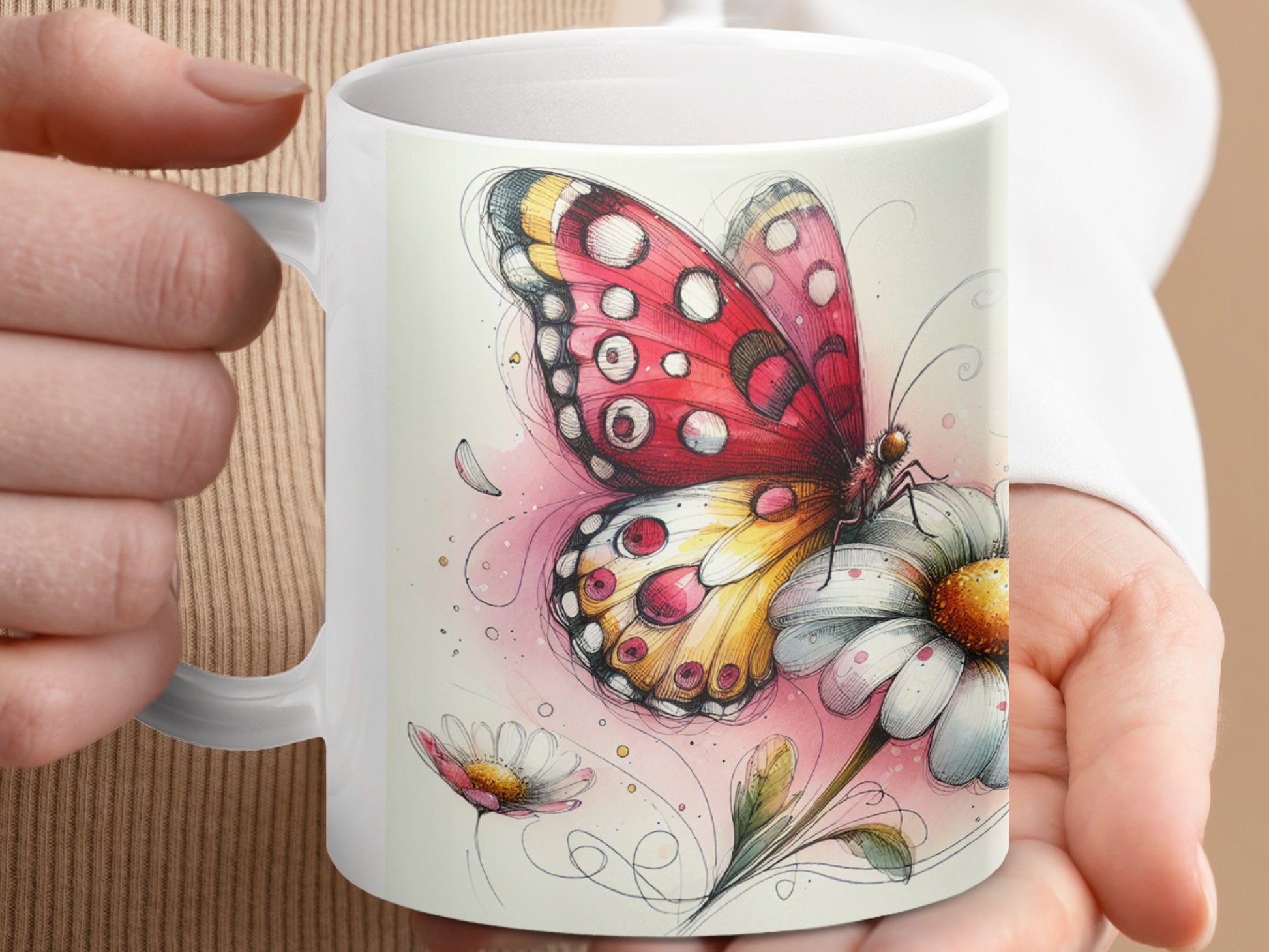 Colorful Watercolor Butterfly Daisy Flower Mug product type
Butterfly Art
Watercolor Design
Daisy Flower
Floral Print
Colorful Mug
Nature Inspired
Vibrant Artwork
Insect Art
Spring Theme
Garden Decor
Aesthetic Print
Unique Gift
Drinkware Art
Coffee Mug
Tea Cup
Hand Drawn
Artistic Design
Butterfly Decor
Flower Power
Creative Gift