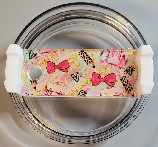 MDF Sublimation Coquette Bow and Pencil Tumbler Topper