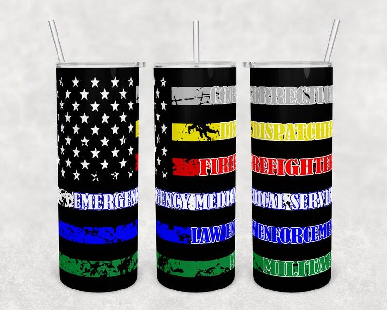 30oz Tumbler - First Responder Flag