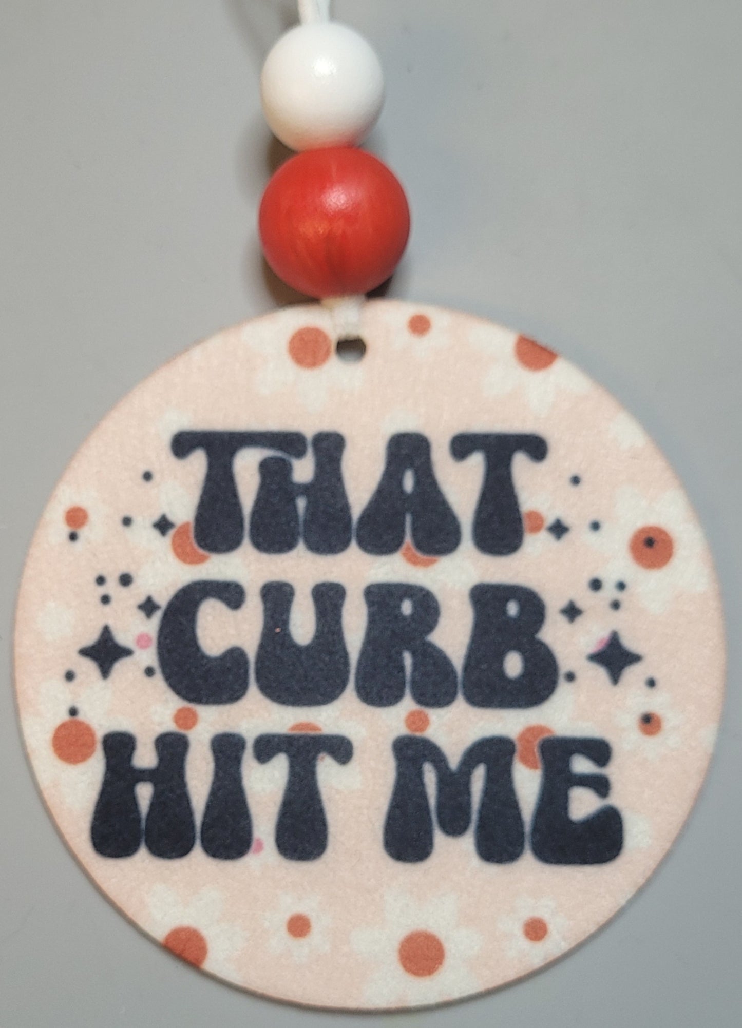 That Curb Hit Me! Fun At The Beach Scented Car Freshie