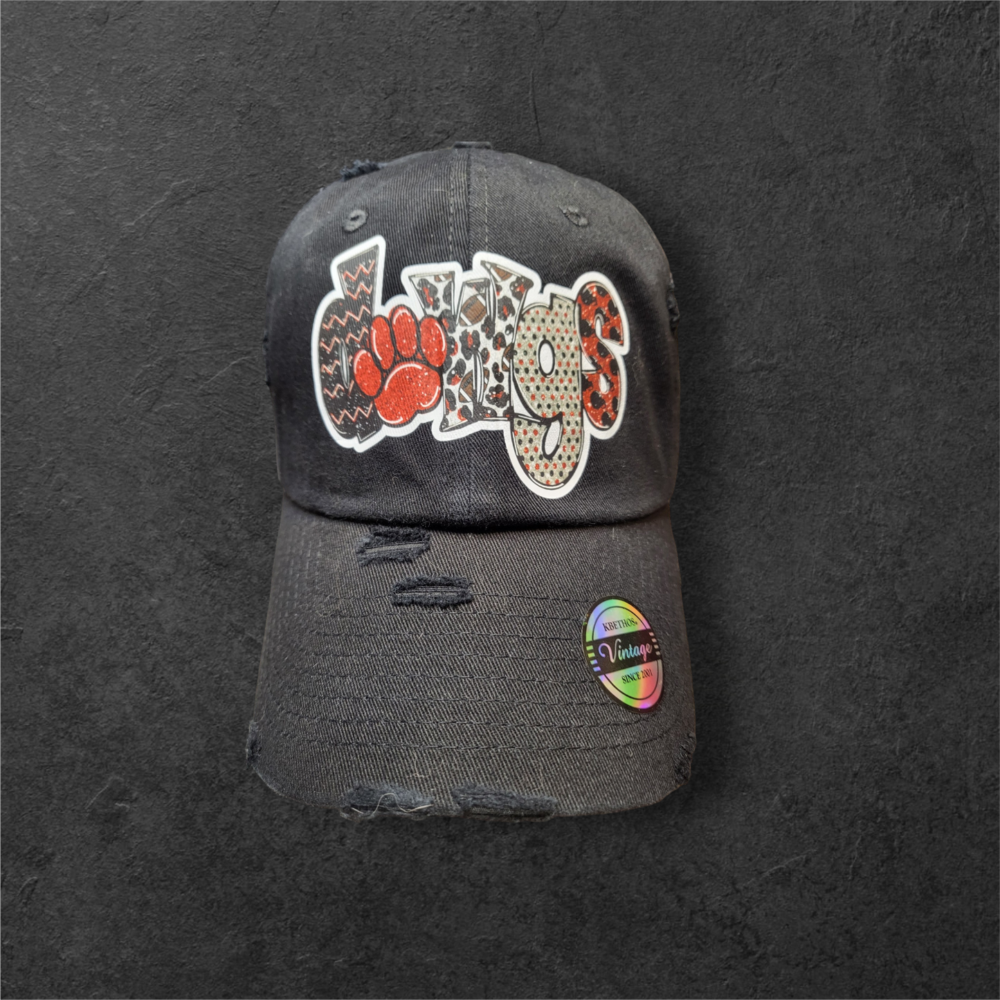 Doodle Script Dawgs Vintage Baseball Cap