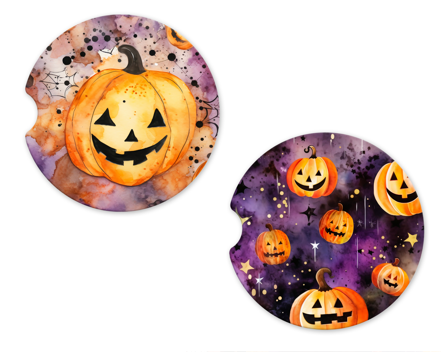 Floating Jack o Lanterns Car Coasters
