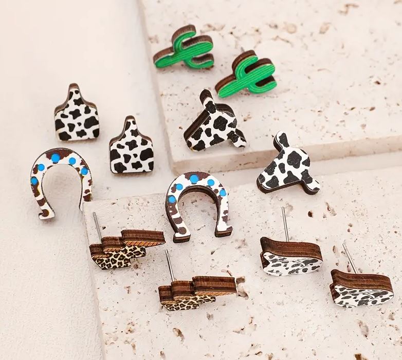 Unique Western Stud Earrings