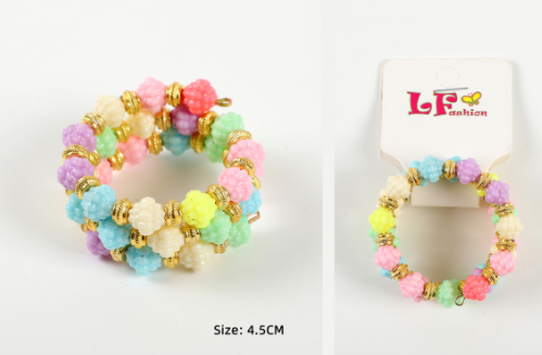 Little Girl's Multi Colored Bead Wrap Bracelet