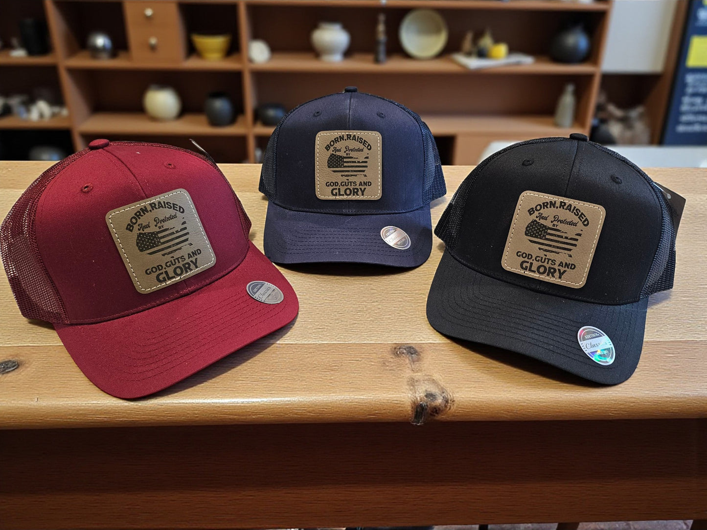 God, Guts, Glory Leather Patch 6-Panel Mesh Cap
