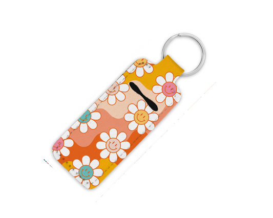 Daisy Retro Wave Lip Balm Key Chain