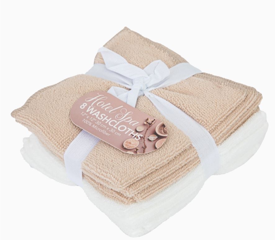 Hotel Spa Washcloths Pack of 8