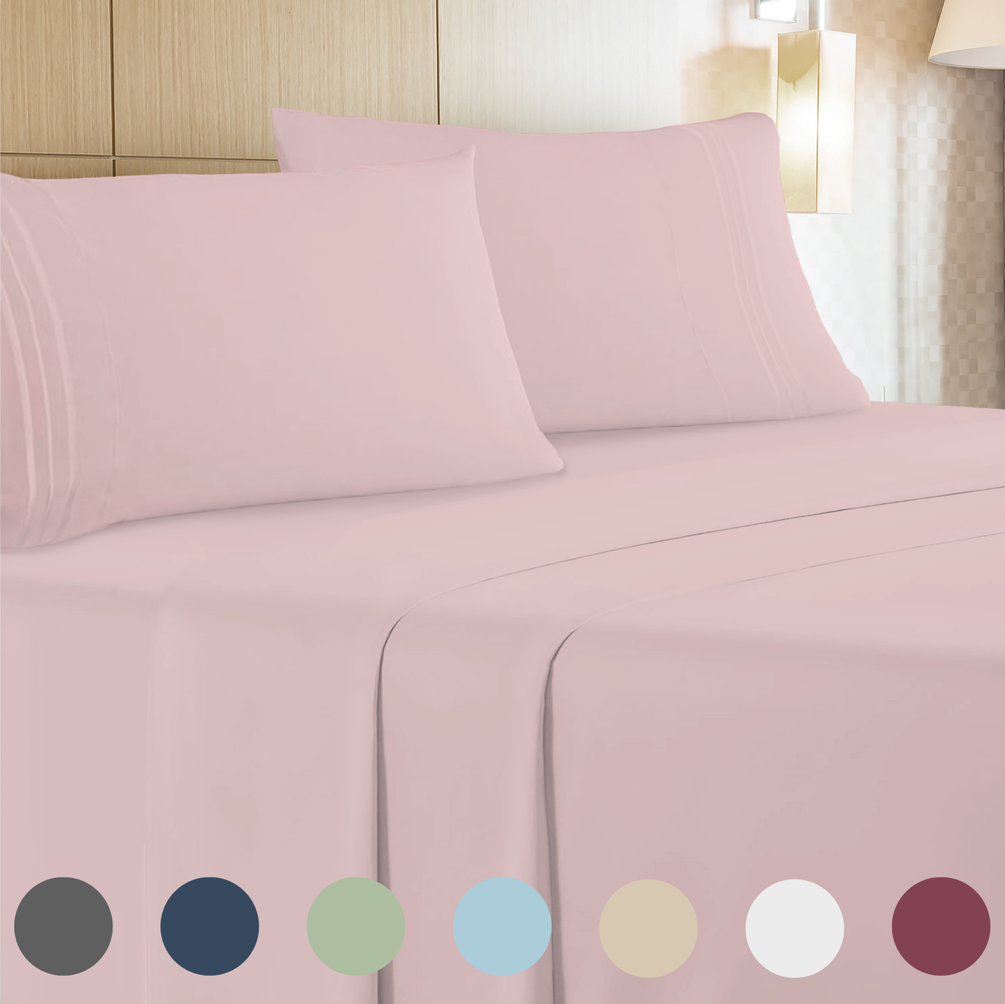 4 Piece Set: Kathy Ireland Ultra soft Microfiber Sheet Set