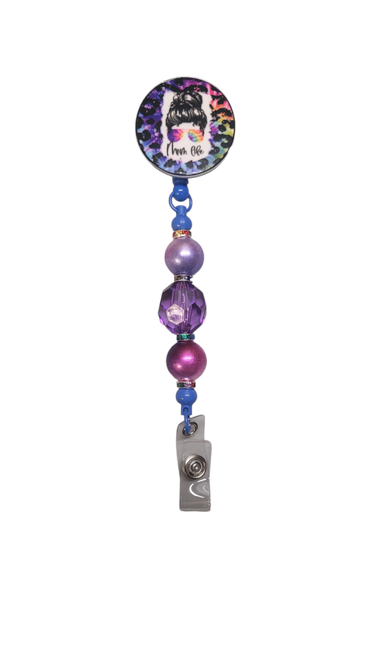 Bead and Crystal Mom Life Badge Reel