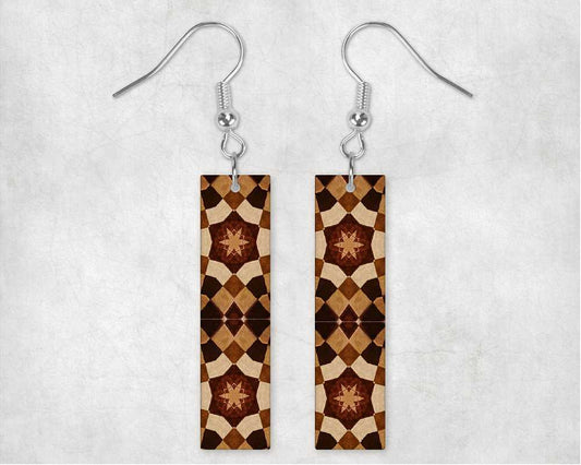 Fall Mosiac Tile Bar Earrings