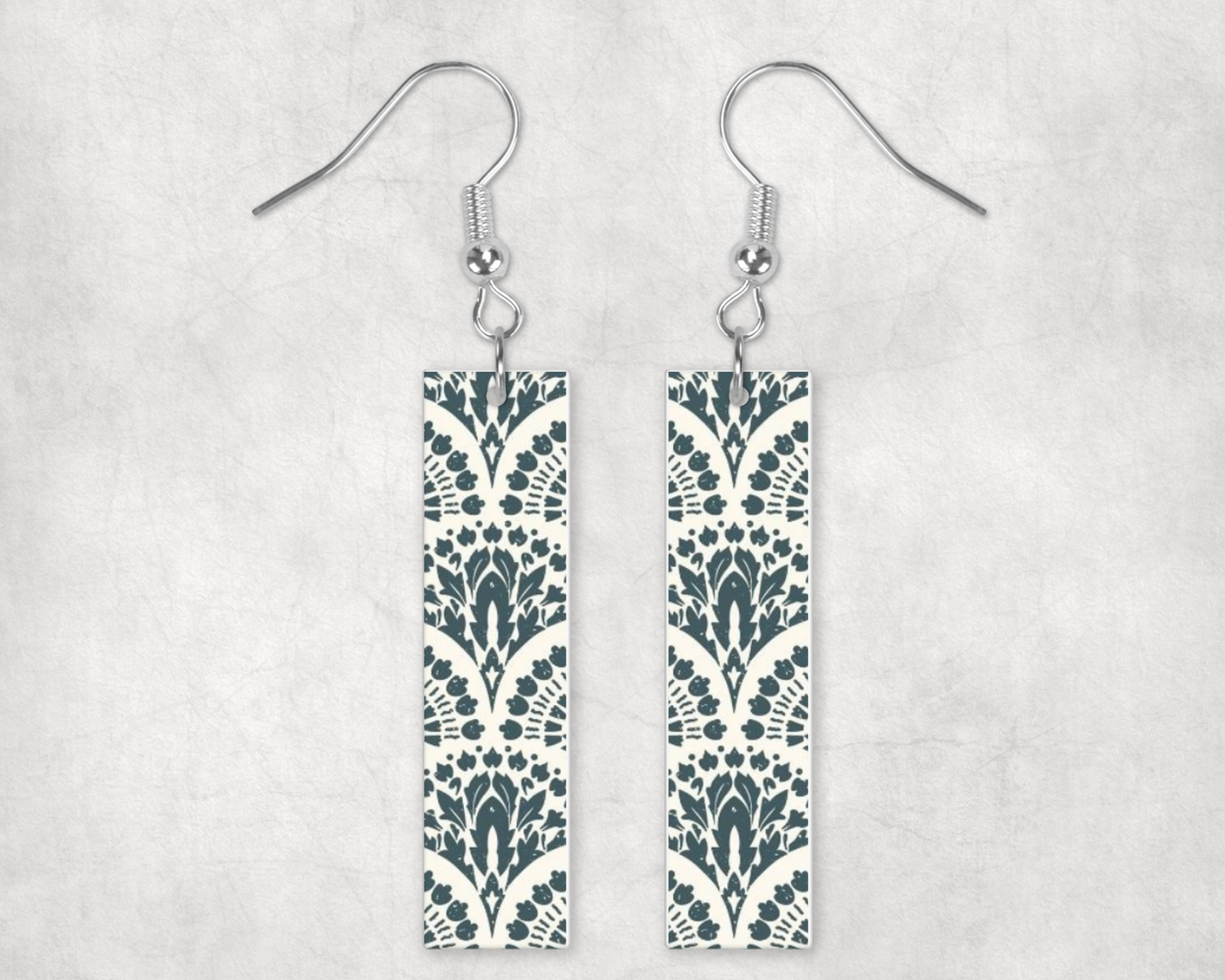 Soft India Pattern  Bar Earrings