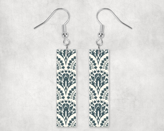 Soft India Pattern  Bar Earrings
