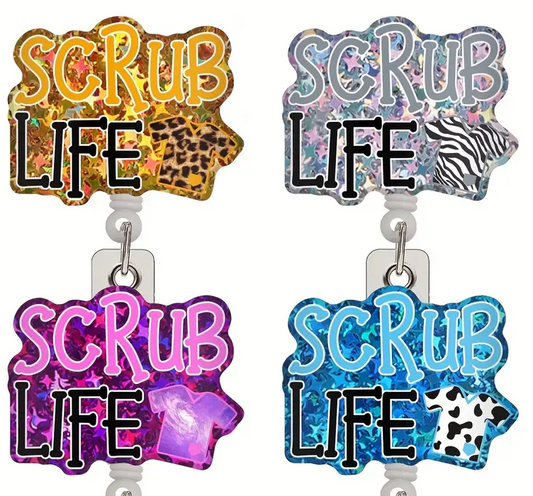 Full Color Acrylic Scrub Life  Badge Reel