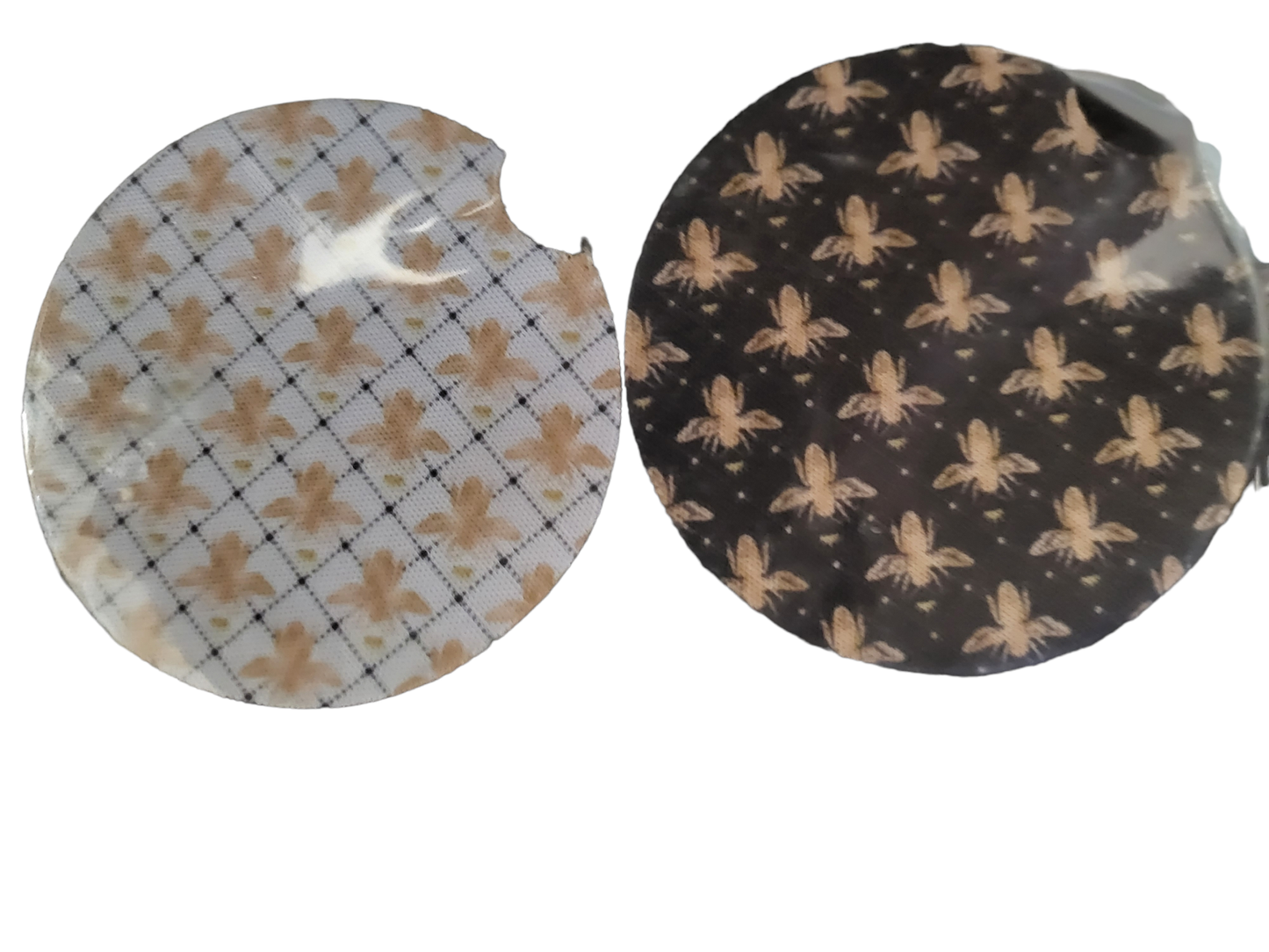 Black and Gold Bee Car Coasters