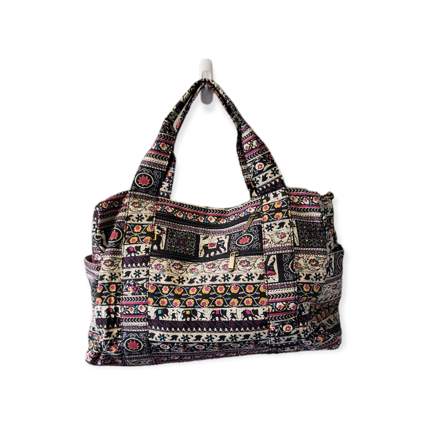 India Elephant Print Duffel Bag