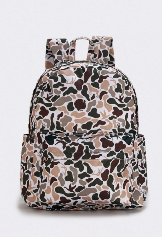 Deer Hunting Print Kids Canvas Backpack