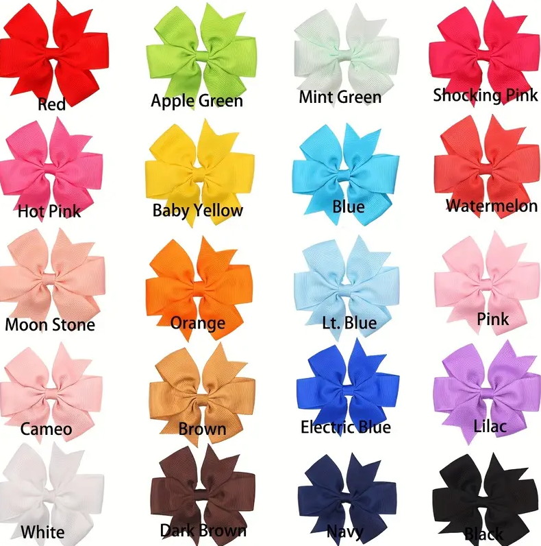 Set of 2 Small Grosgrain Pinwheel Bows