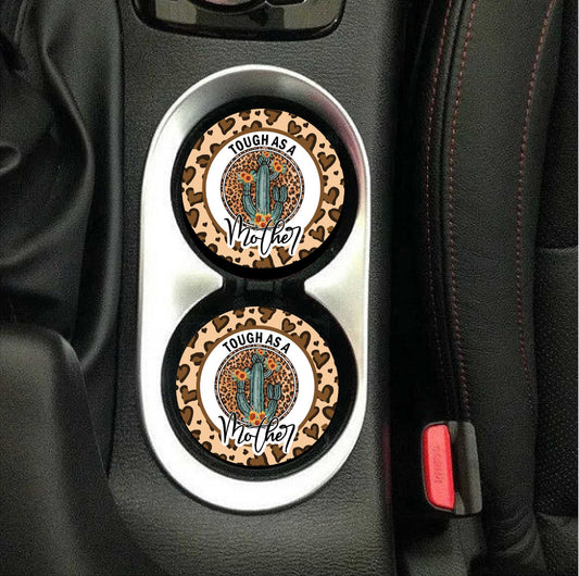 Cactus Tough As A Mother Car Coasters