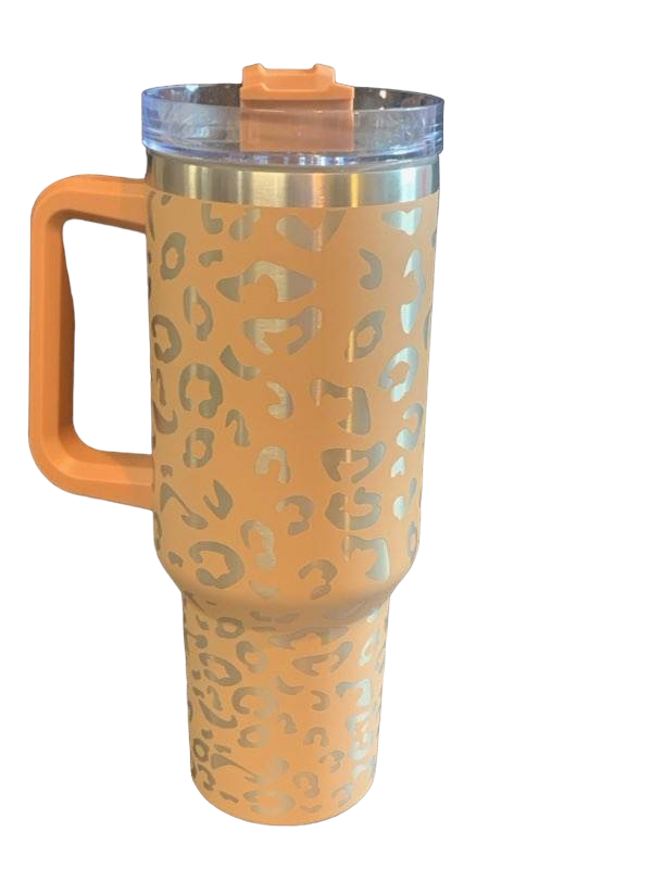 40oz. Leopard Print Tumbler with Handle