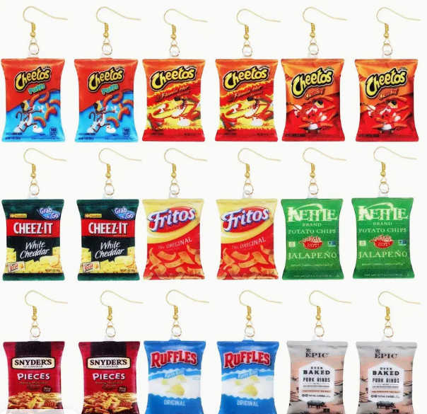 Fun Novelty Bags Of Chips-Assorted Flavors Earrings