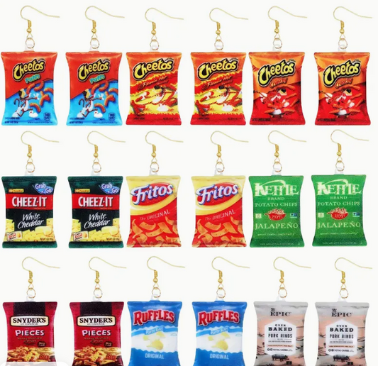 Fun Novelty Bags Of Chips-Assorted Flavors Earrings