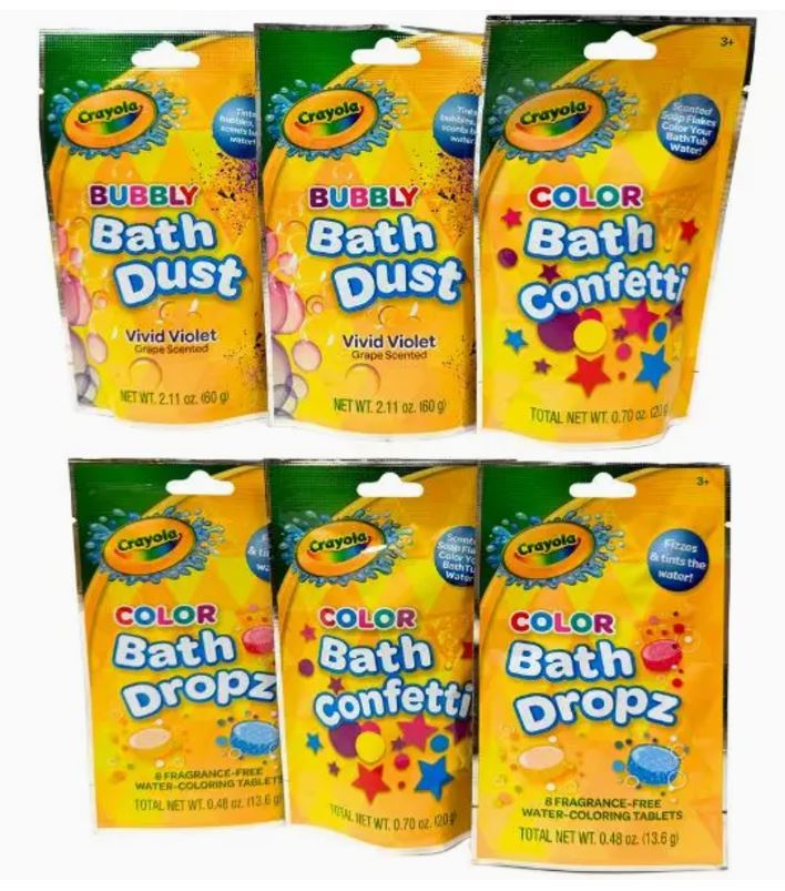Crayola - Total Assortment of Bath Dust, Bath Drop