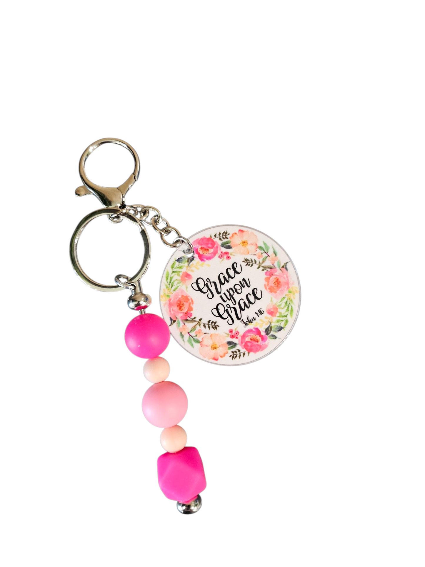 Beaded Keychain with Circle Charm-Assorted Designs