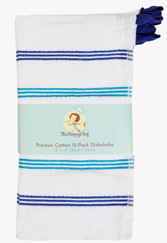 Striped Cotton Dishcloths - 12 Pack - Looped
