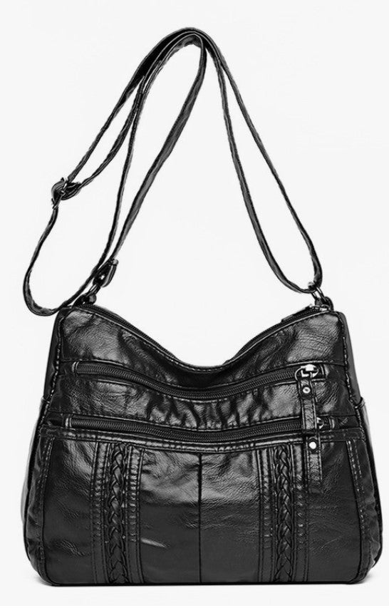 Texture Soft PU  Leather Messenger BAG