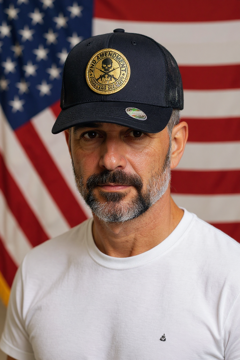 2nd Amendment Leather Patch 6 Panel Mesh Cap