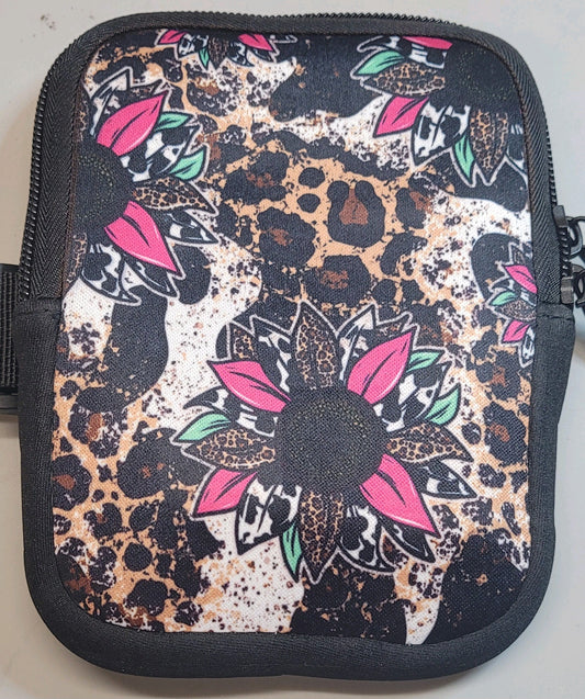 Hot Pink Leopard Sunflower  40oz Tumbler Pouch/Arm Band
